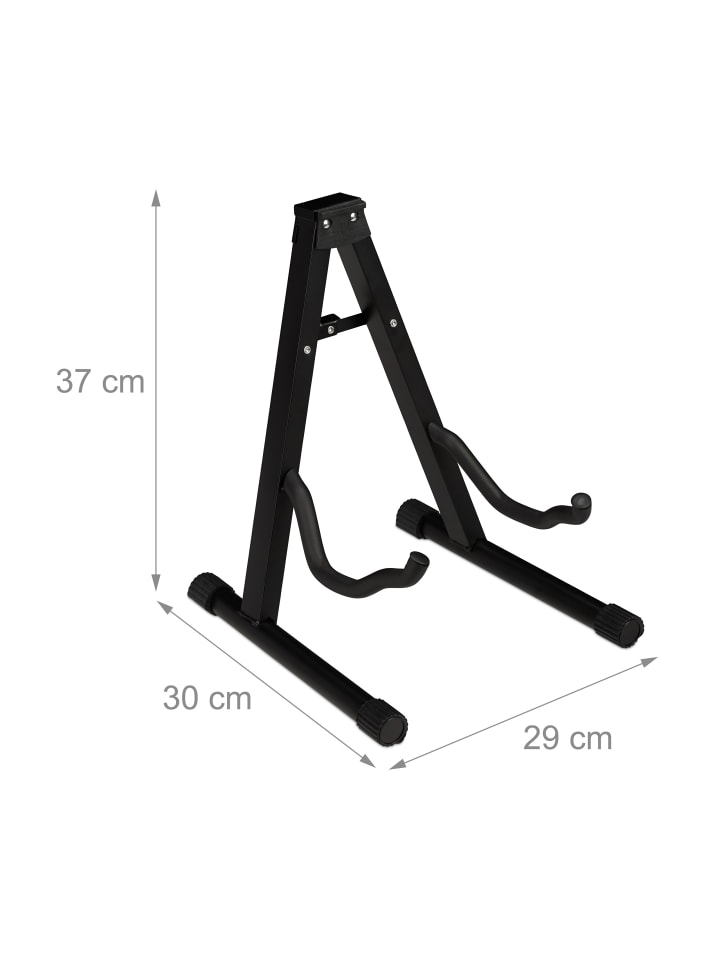 relaxdays Gitarrenständer in Schwarz - (B)29 x (H)37 x (T)30 cm günstig kaufen onesize