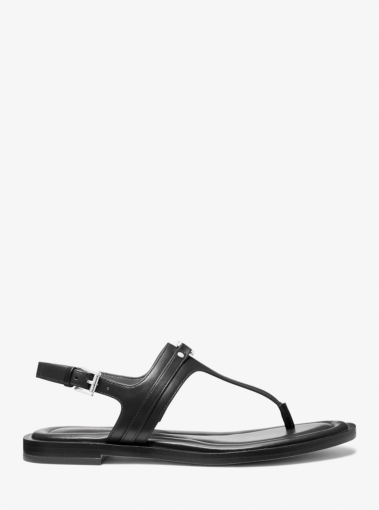 Mandy Leather T-Strap Sandal - BLACK