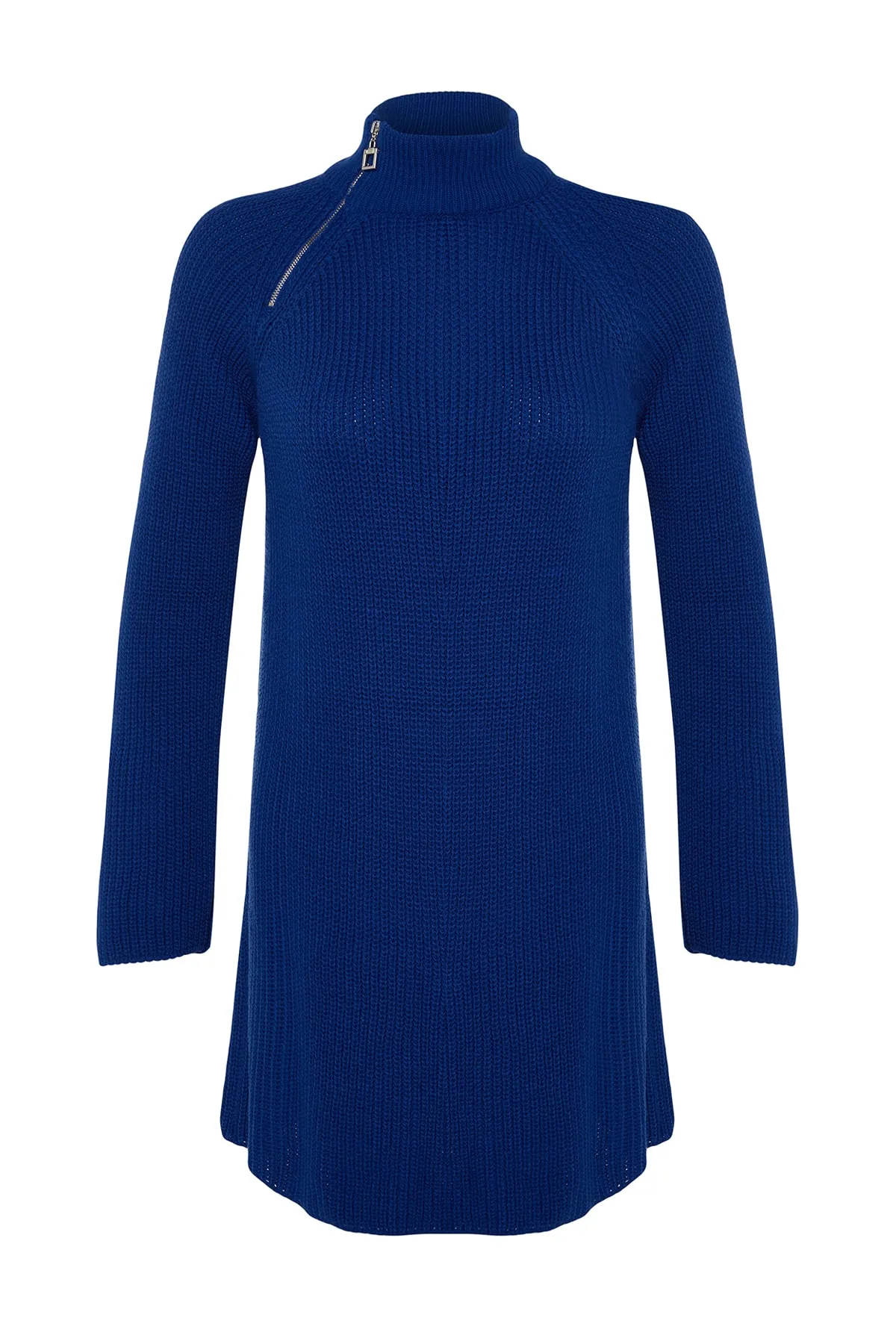 Trendyol Modest  Saks Stehkragen-Reißverschluss-Detaillierter Selanik-Strickpullover TCTAW24AK00139