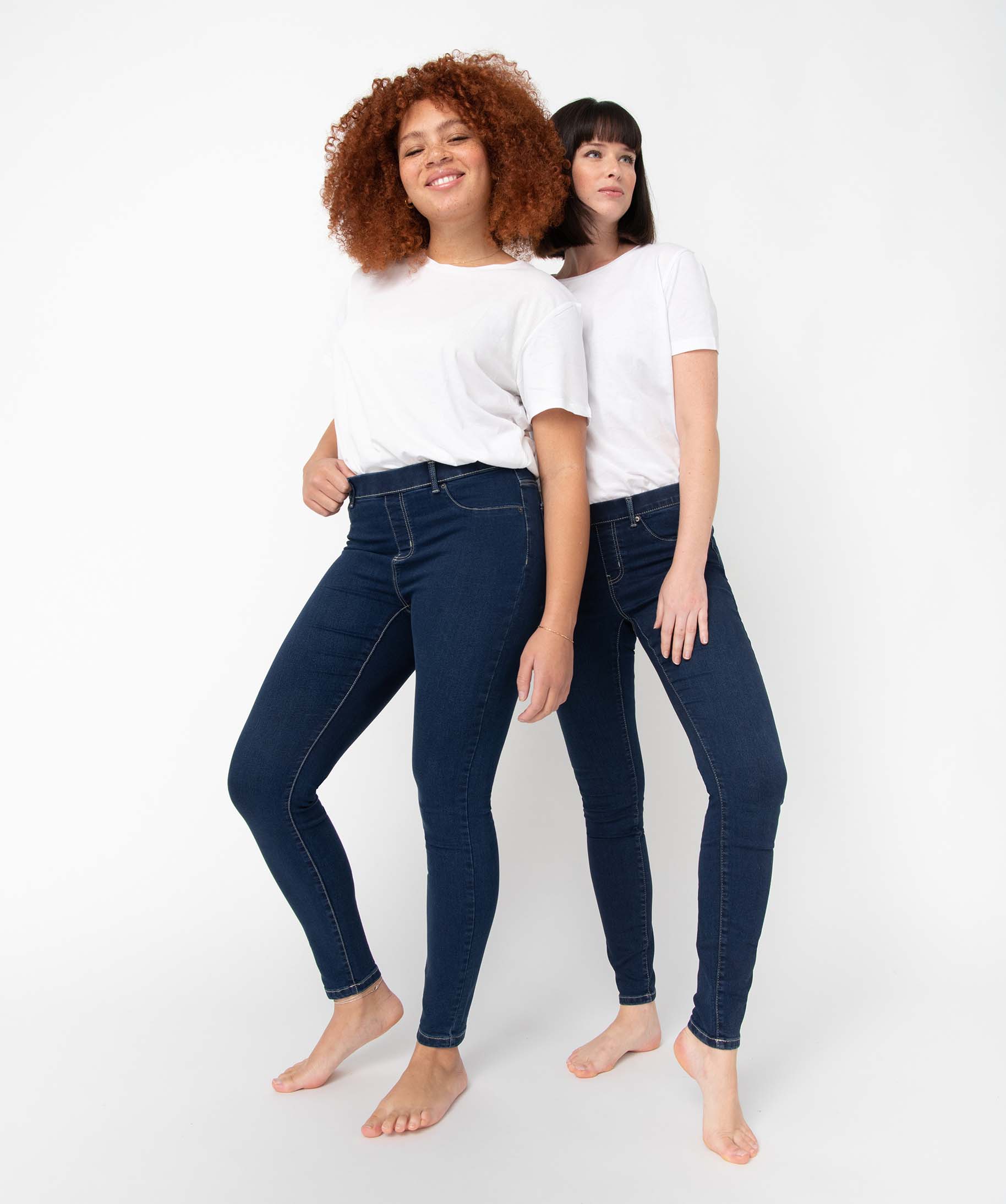 Jegging femme avec coutures contrastantes brut | GEMO