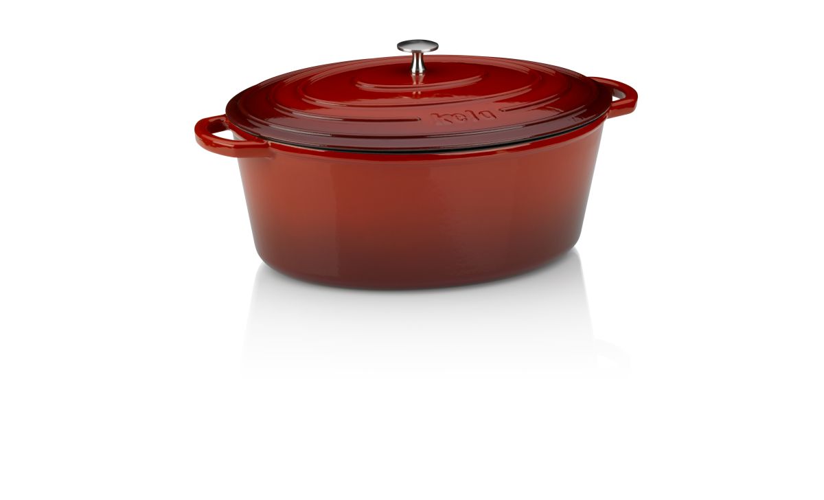 kela Gusseisen Bräter Calido oval rot 9,5 L