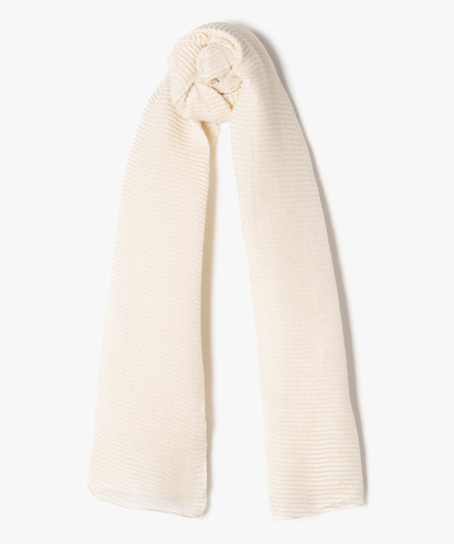Foulard pailleté en maille gaufrée femme beige | GEMO