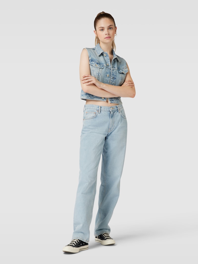Jeansweste im Used-Look in jeans