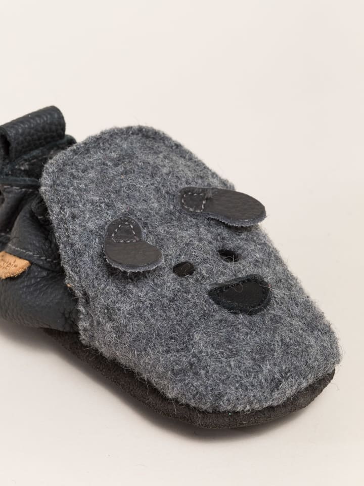 Gottstein Krabbelschuhe Dog Face in grau günstig kaufen