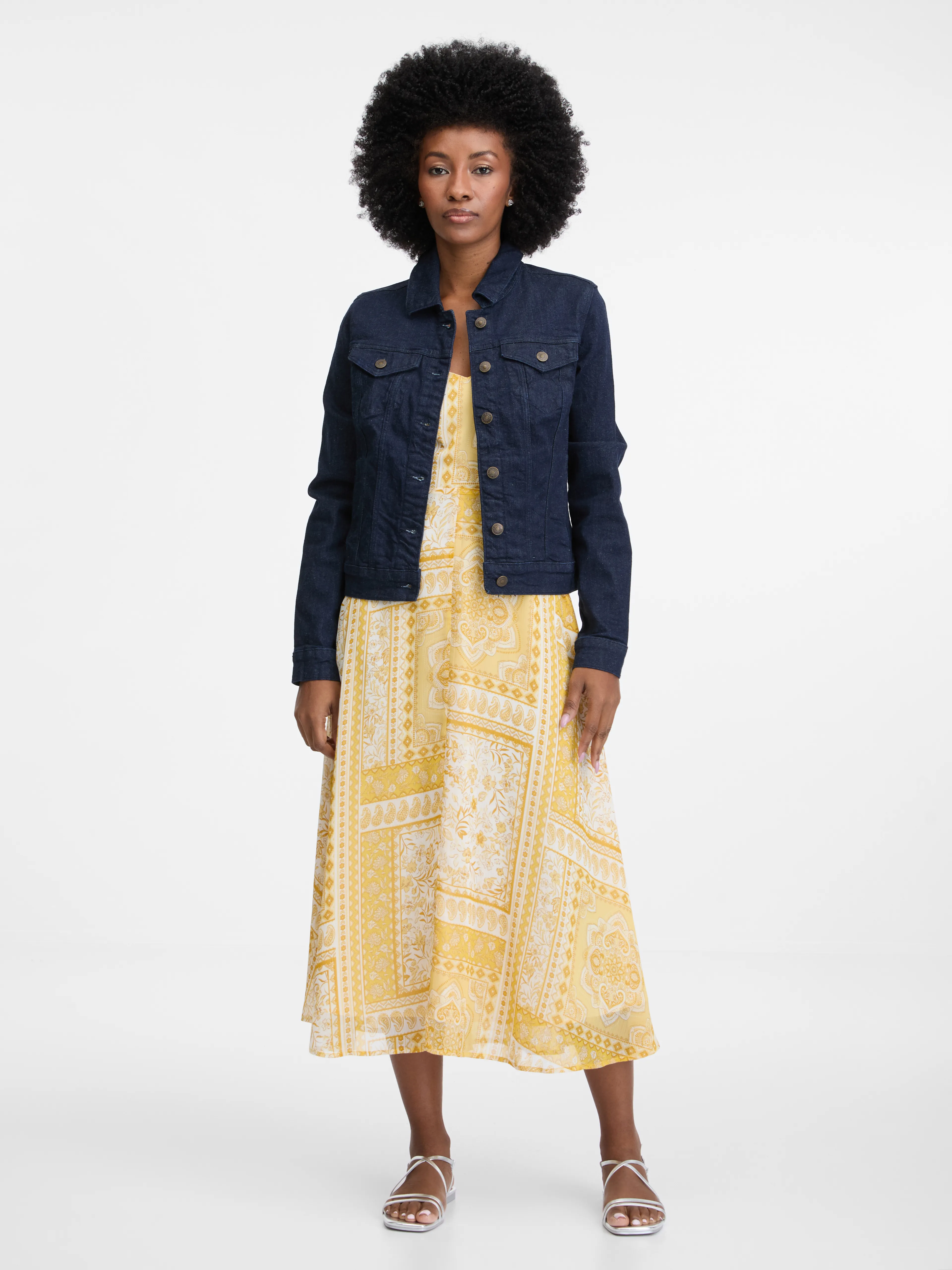 Dunkelblaue Damen-Jeansjacke ORSAY