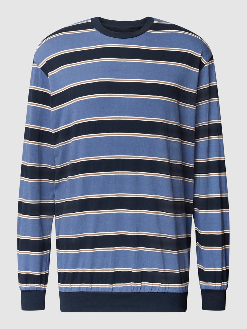 Pyjama-Oberteil mit Streifenmuster in blau