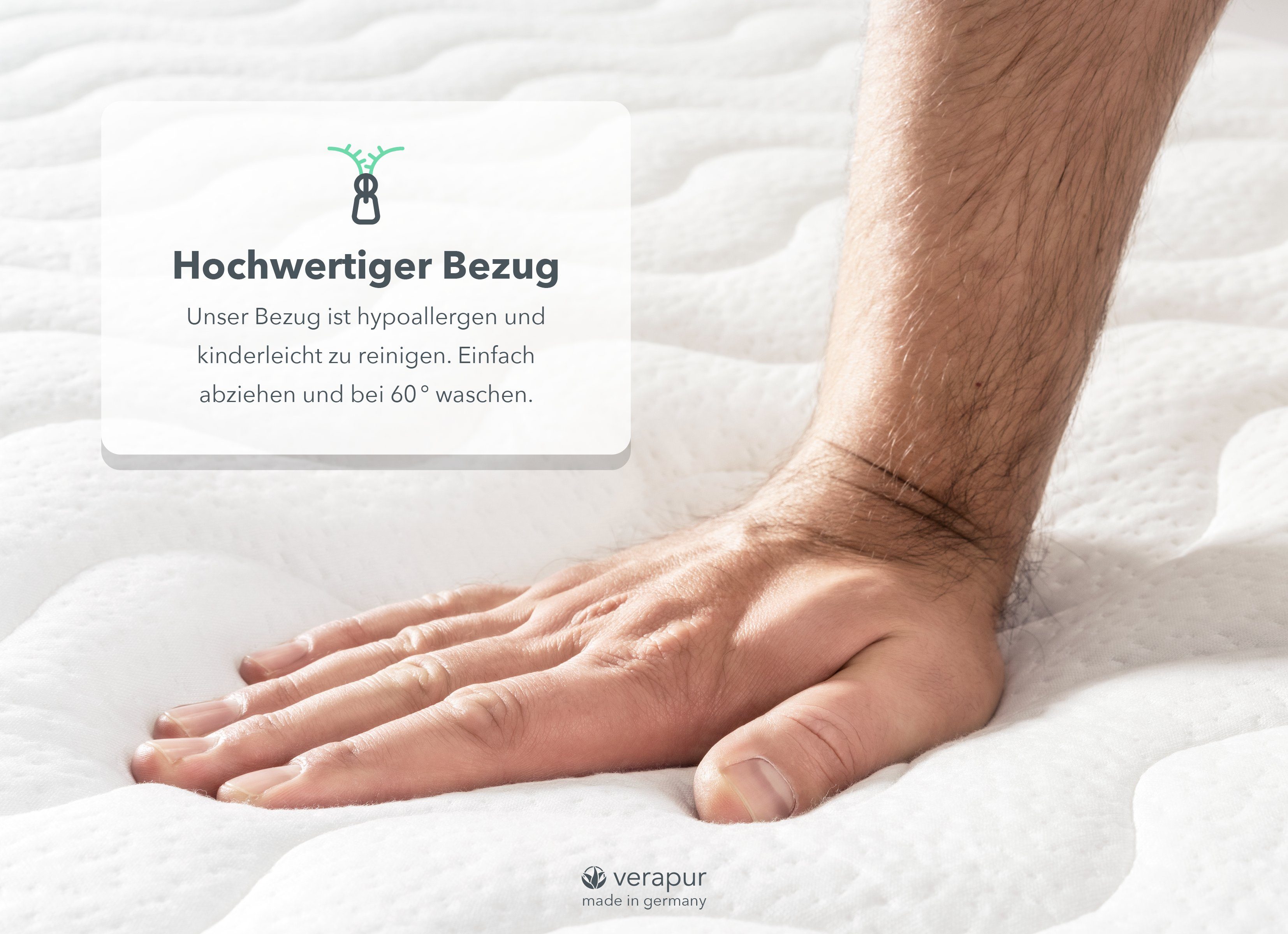 Taschenfederkernmatratze Classic, verapur, 21 cm hoch, 7 Zonen, Hergestellt in Deutschland, Atmungsaktiv durch Taschenfederkern