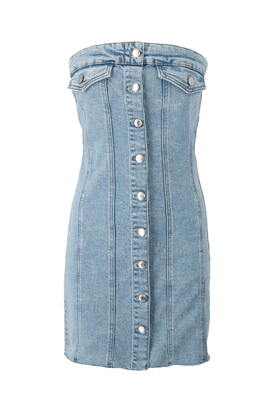 Denim button corset dress