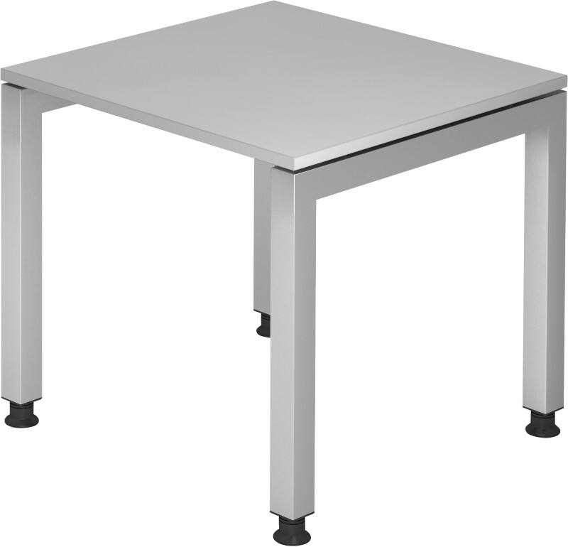 Hammerbacher VJS08/5 J Serie Höhenverstellbar Höhenverstellbarer Schreibtisch Rechteckig Holz Silber 4 Füße 800 x 680 mm