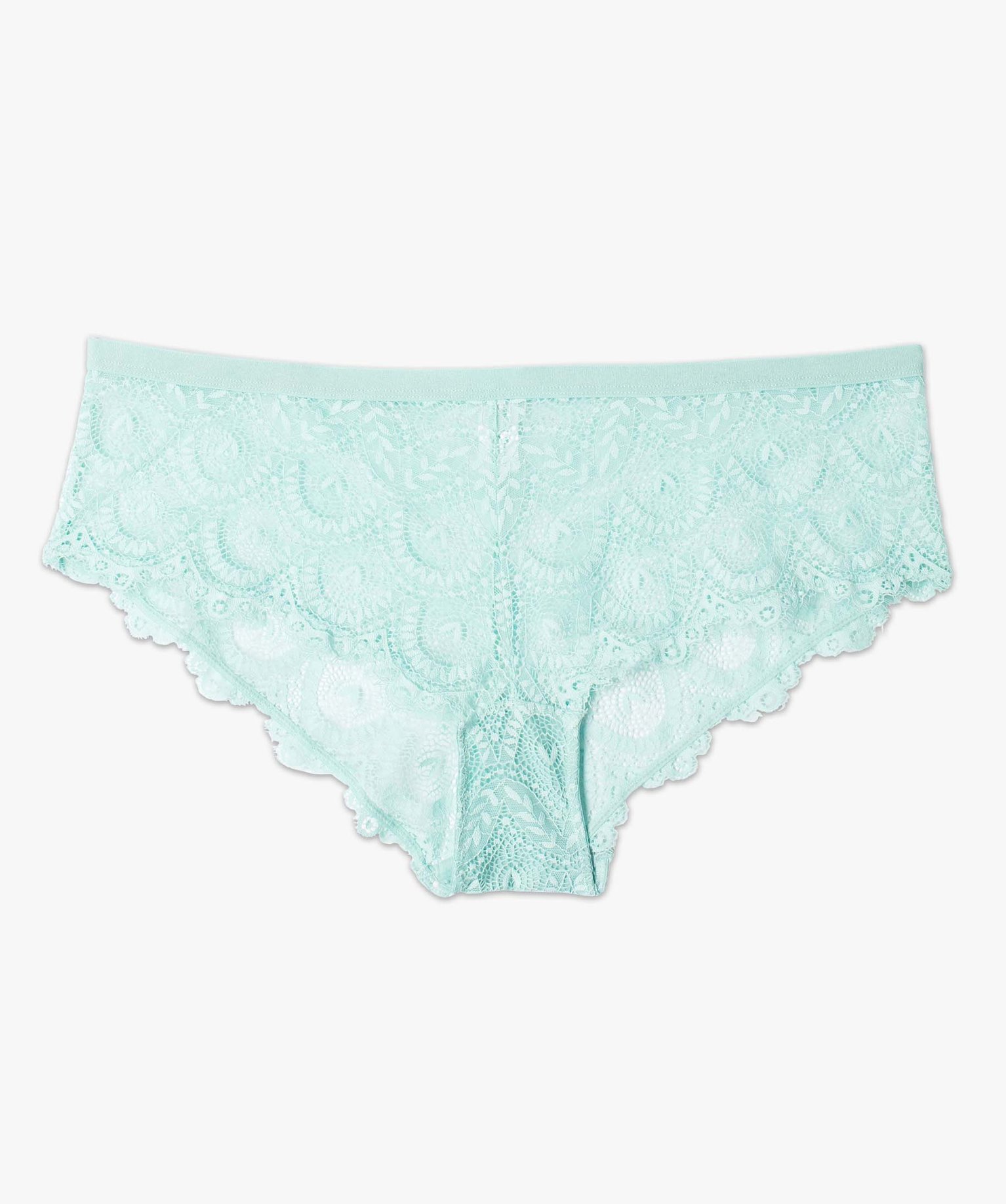 Shorty femme en dentelle transparente bleu | GEMO