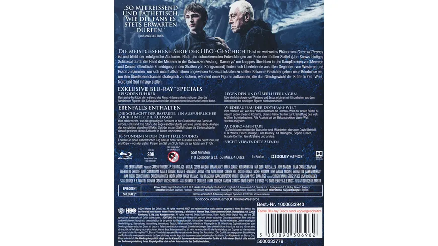 Game of Thrones - Staffel 6  [4 BRs]