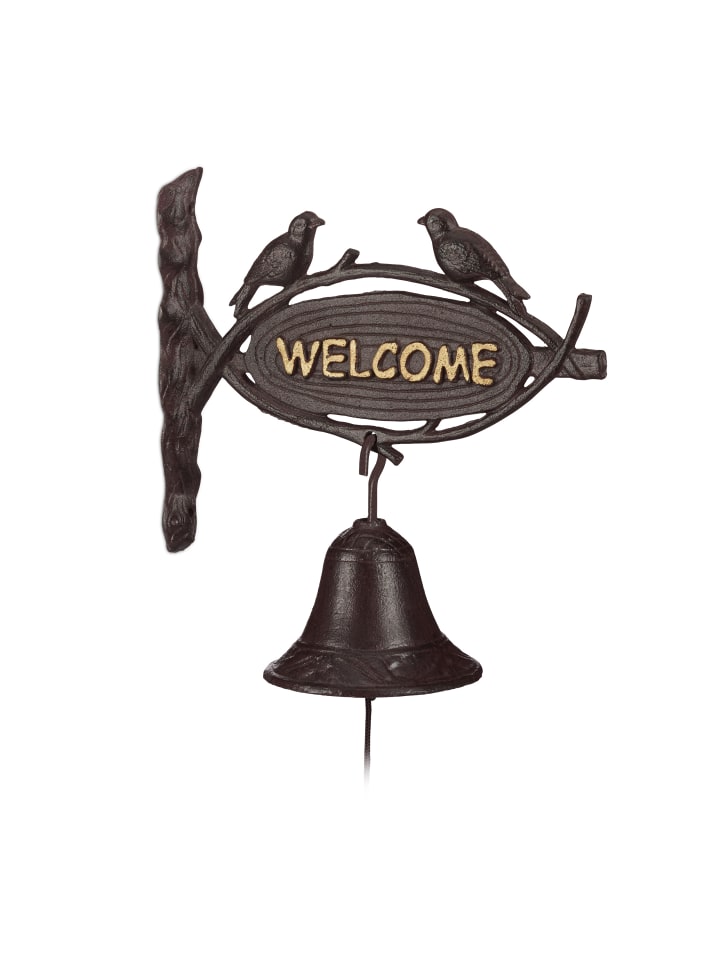 relaxdays Türglocke Welcome in Dunkelbraun günstig kaufen onesize
