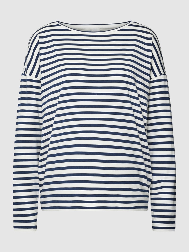 Pyjama-Oberteil mit Streifenmuster in marineblau