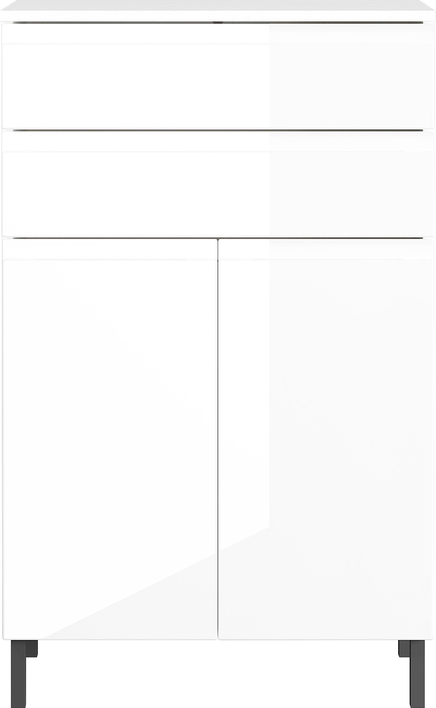 GERMANIA Badkommode Scantic, Breite 60 cm, Badezimmerschrank, 2 Türen, 2 Schubkästen, Türdämpfer