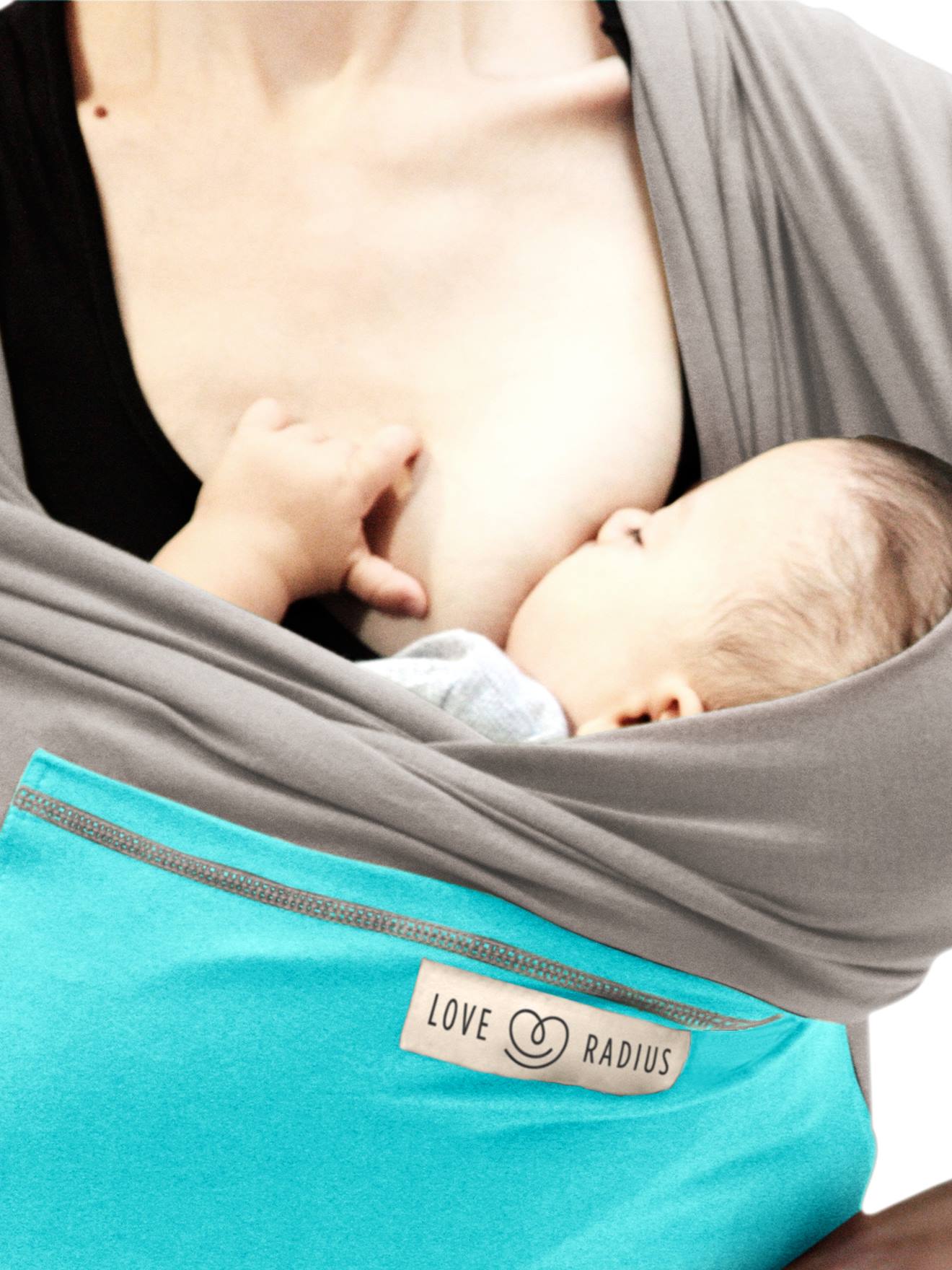 Baby Tragetuch L'Originale LOVE RADIUS by JPMBB - hellgrau/trükis