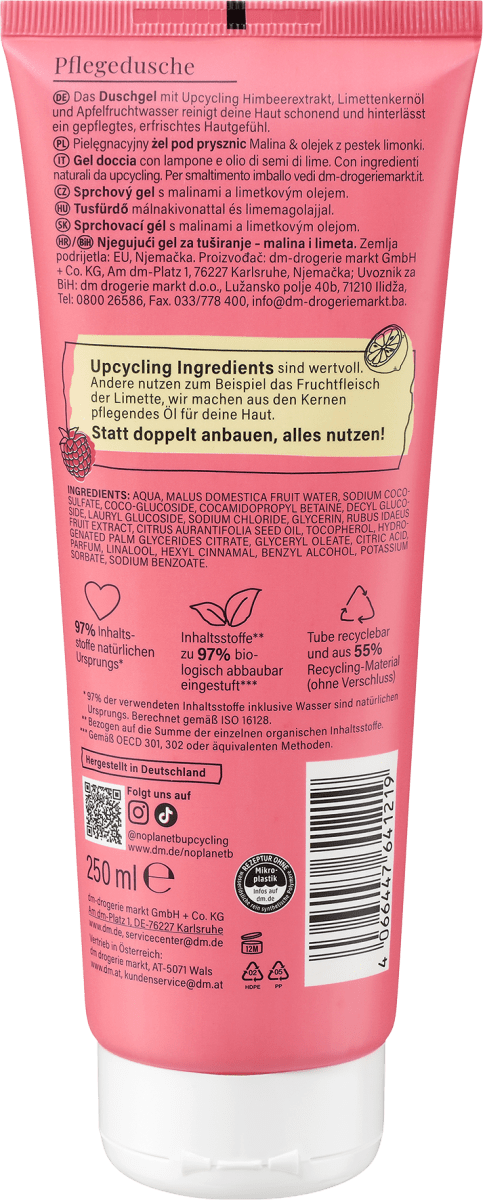 Pflegedusche Himbeere & Limettenkernöl, 250 ml