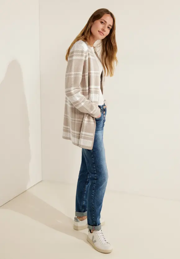 CECIL Karierter Longcardigan