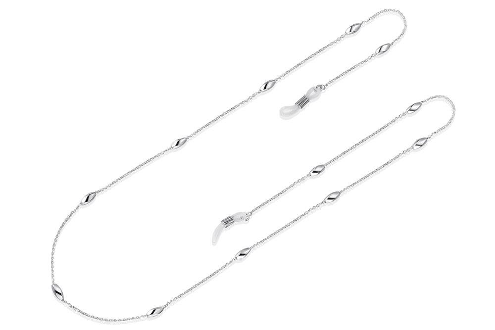 Silberkettenstore Brillenkette Brillenkette No. 7, Ankerkette 1,4mm mit Oliven - 925 Silber