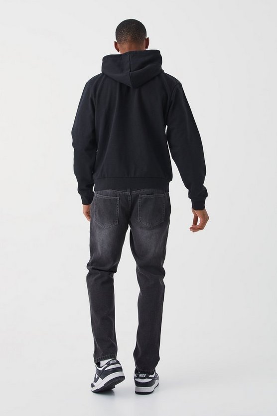 Kastiger Hoodie mit Totenkopf-Print
