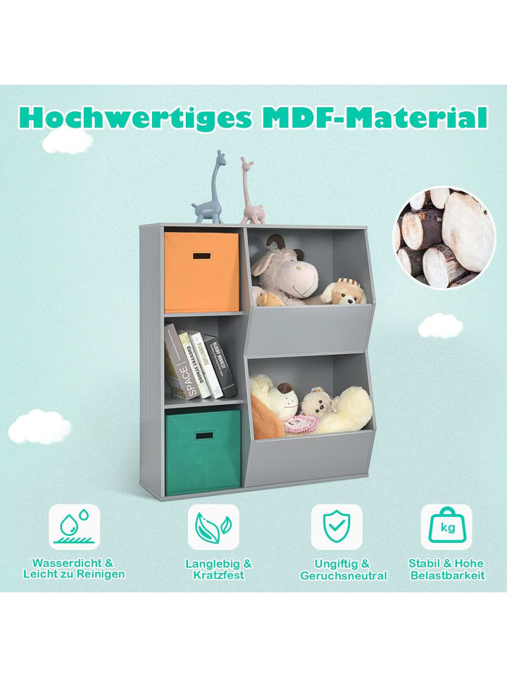 COSTWAY Aufbewahrungsregal in Grau günstig kaufen 76 cm