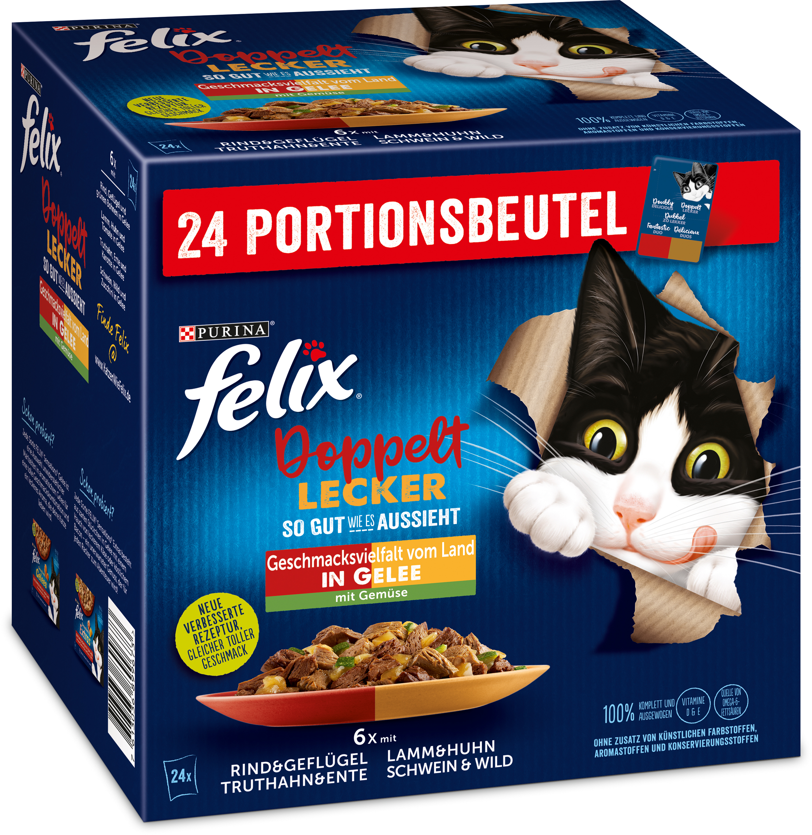 Felix Nassfutter Felix Doppelt Lecker 24x85g Geschmacksvielfalt mit Gemüse