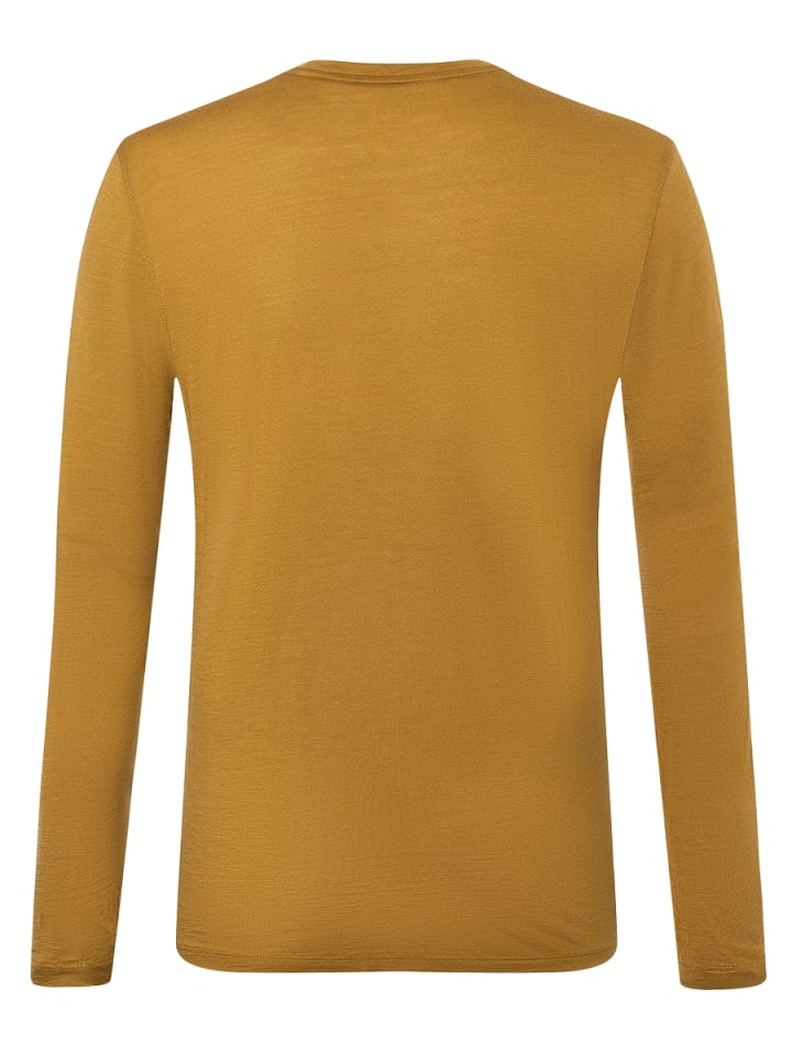super.natural Merino Longsleeve LOGO LS in gelb günstig kaufen S