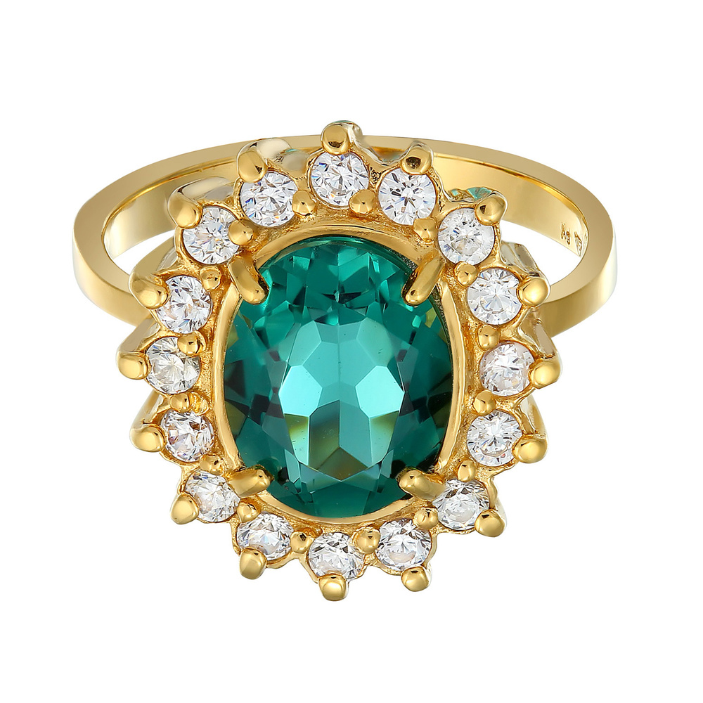 Elli PREMIUM Elli PREMIUM Bague Femmes Cocktail Elegant Royal avec quartz et cristaux de zirco Bague