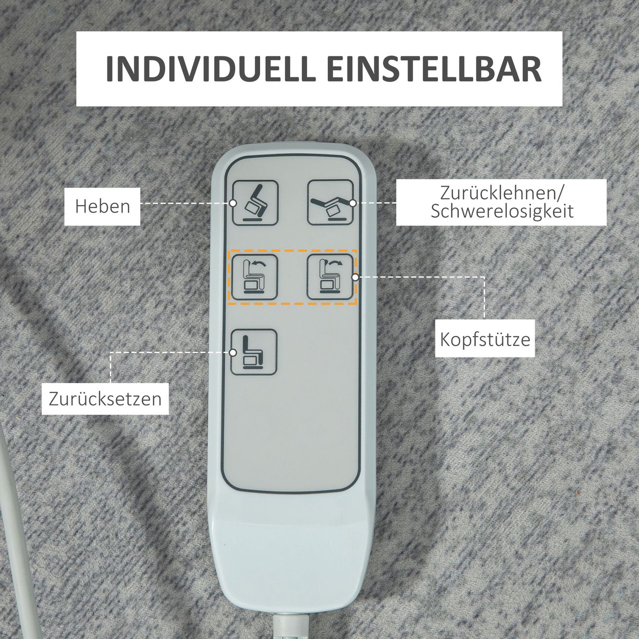 HOMCOM Sessel mit Aufstehhilfe, Aufstehsessel, Elektrischer Fernsehsessel, Grau
