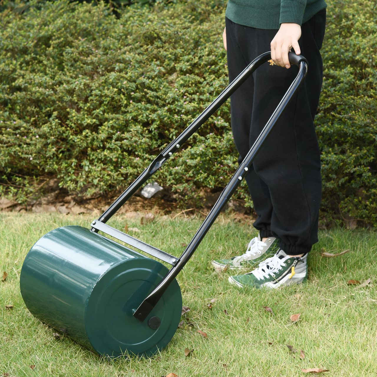 Outsunny Rasenwalze mit U-Griff Gartenrolle Gartenwalze Ø30 cm 30 L Metall