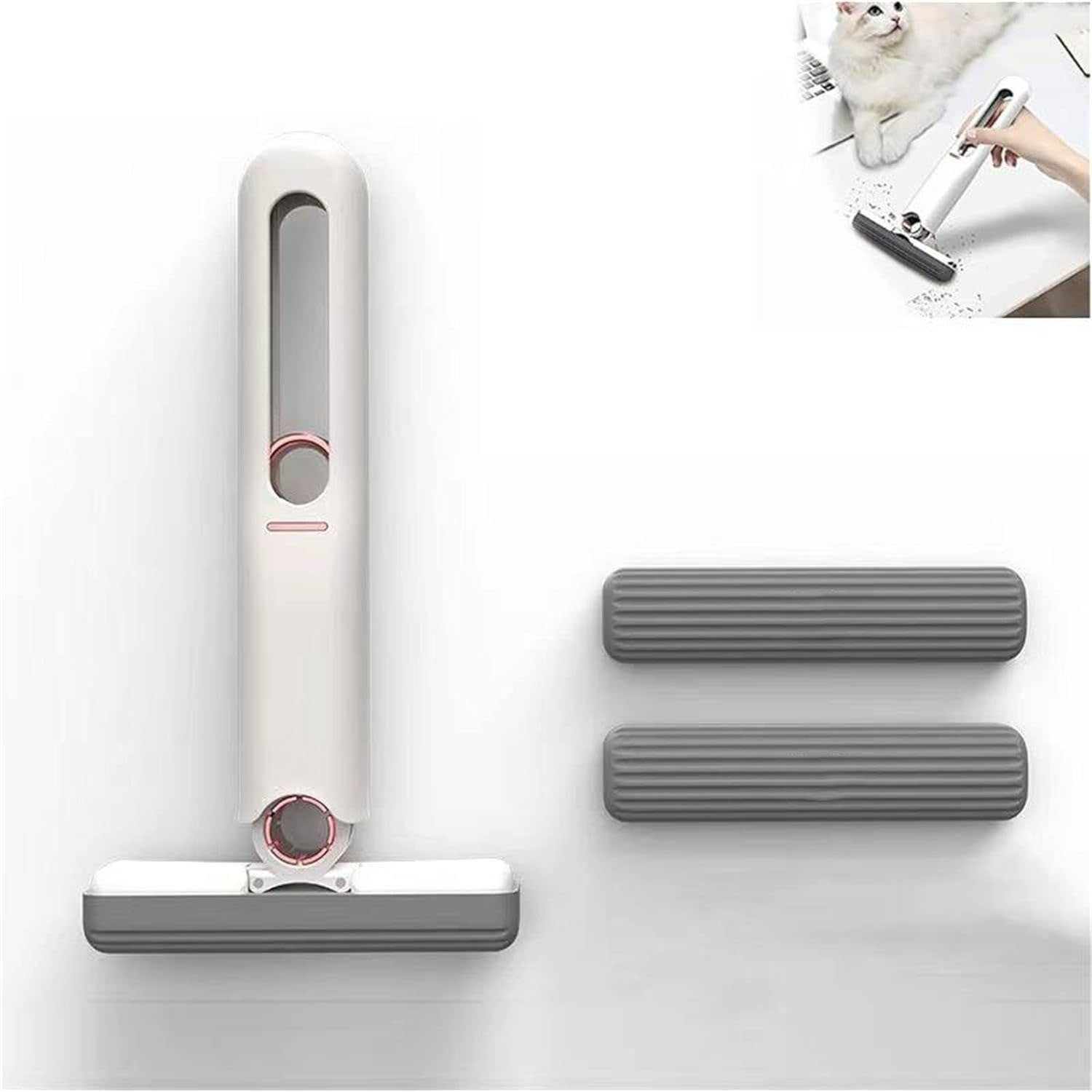 YUHRO Wischmopp Mini-Schwamm-Mopp, tragbar, handwaschbar zur Tischreinigung., Mini-Portable-Mopp mit Mopp und 2 Baumwollköpfen.