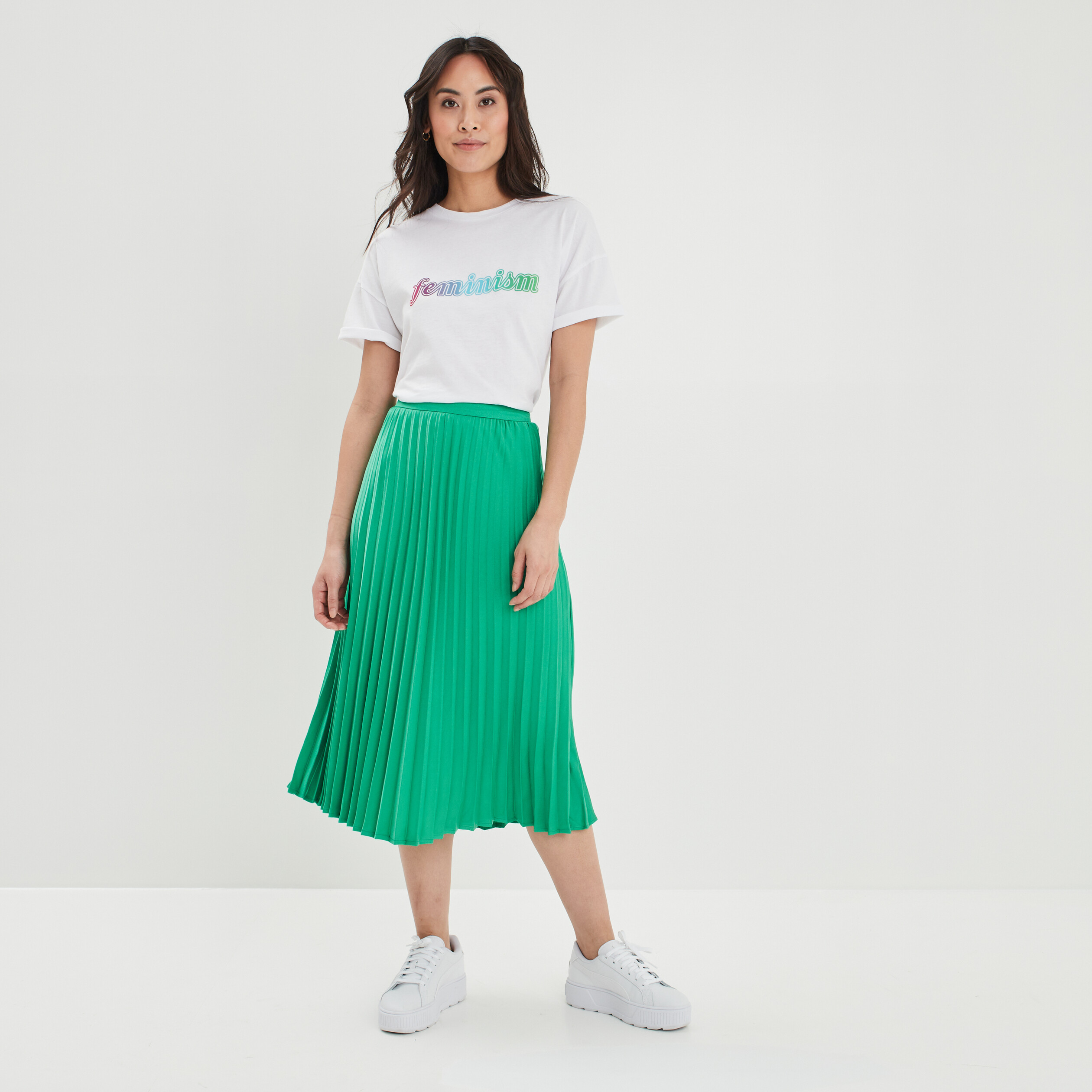 T-shirt manches courtes blanc femme | La Halle