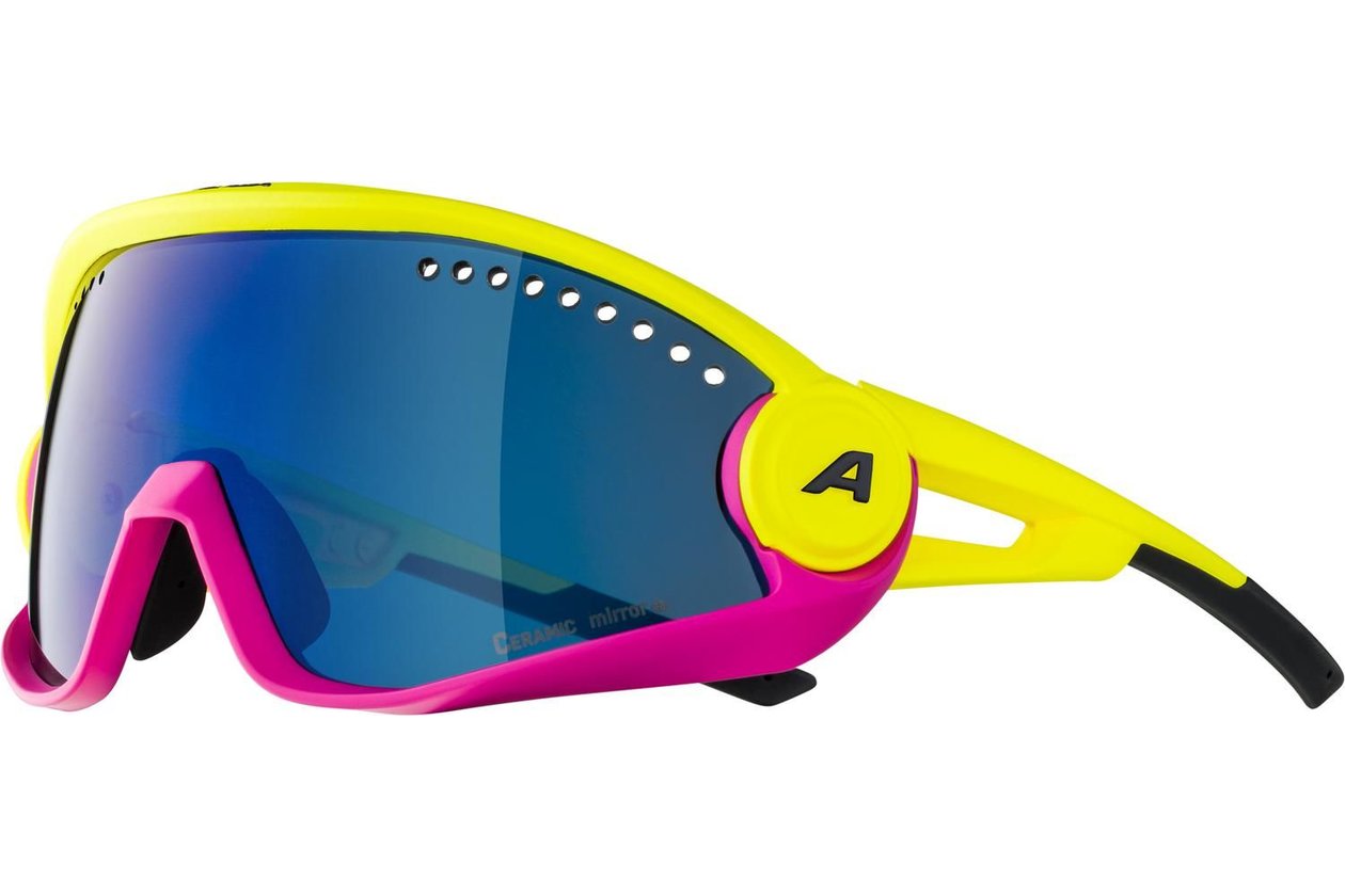 Alpina 5W1NG pineapple-magenta matt / blue mirror lens