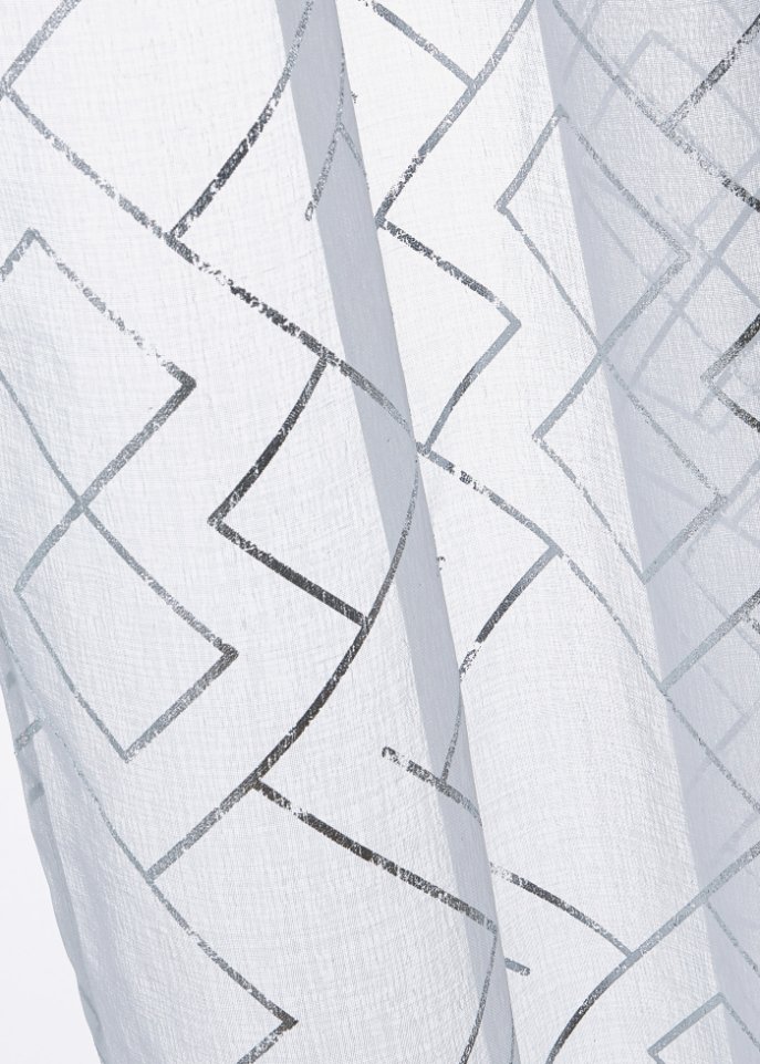 Gardine mit Glanzdruck (2er Pack)