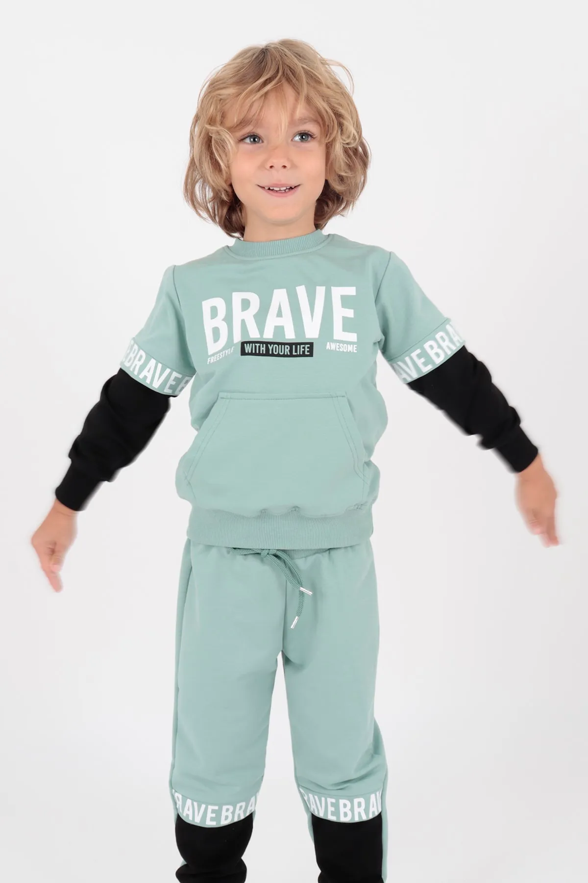 AHENGİM  Kinder Jungen-Trainingsanzug-Set Jungen-Set Ak2231