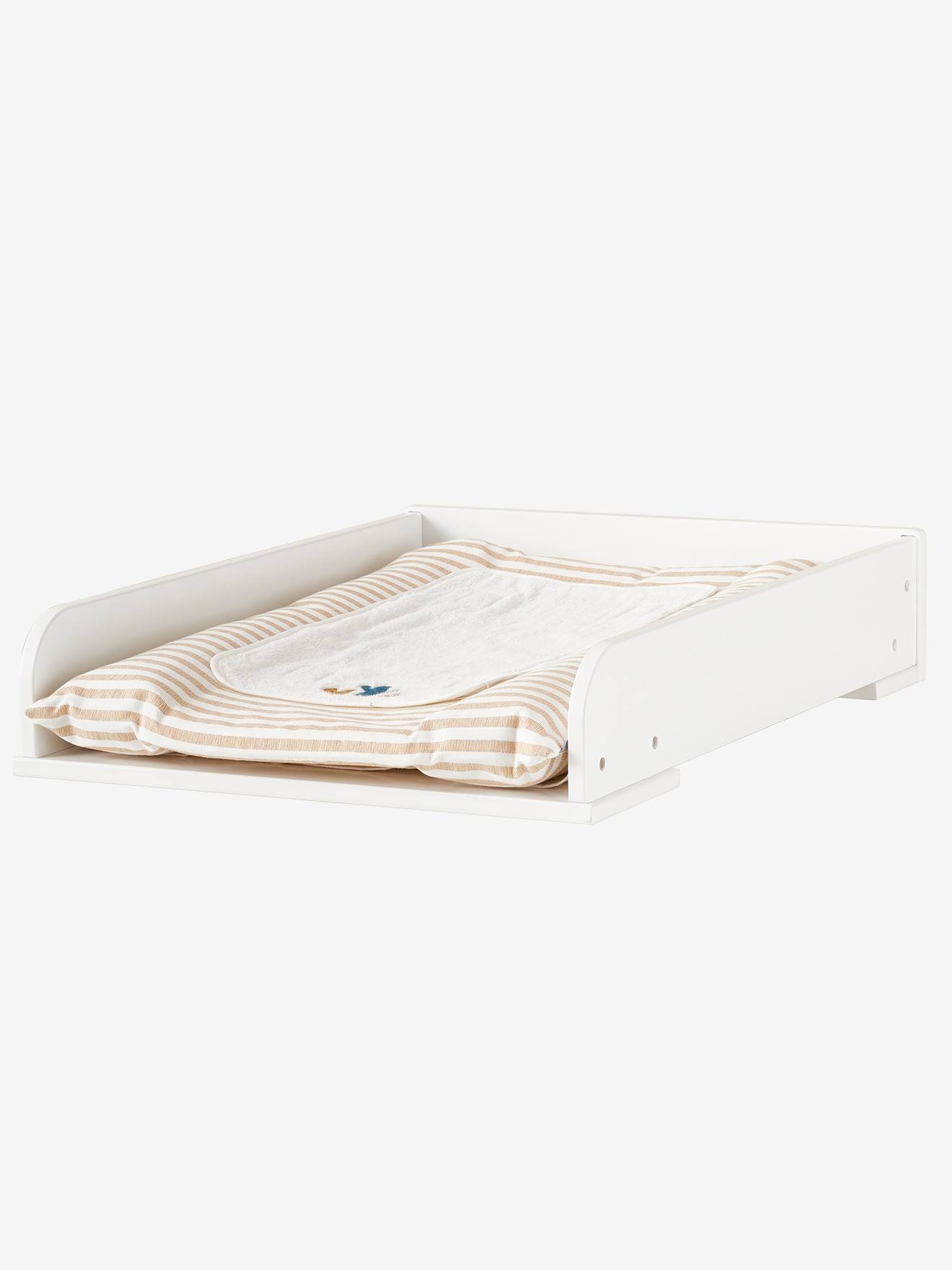 Plan à langer spécial commode 42 cm Alix blanc clair uni