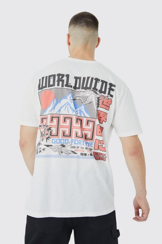 Tall Oversize T-Shirt mit Good Fortune Print