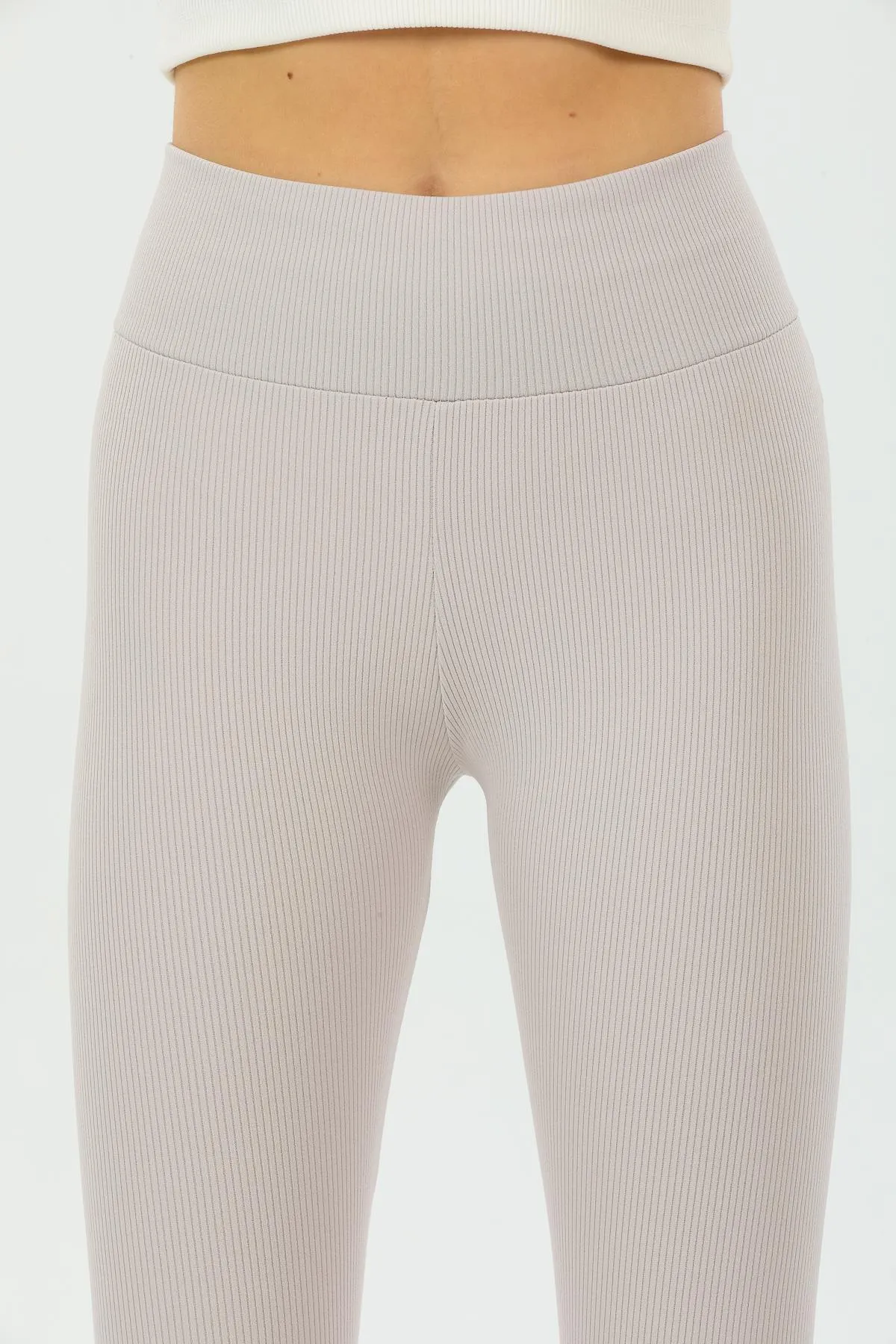 Domoda  Stone High Waist, gerippte, elastische Strickstrumpfhose mit Interlock-Taille