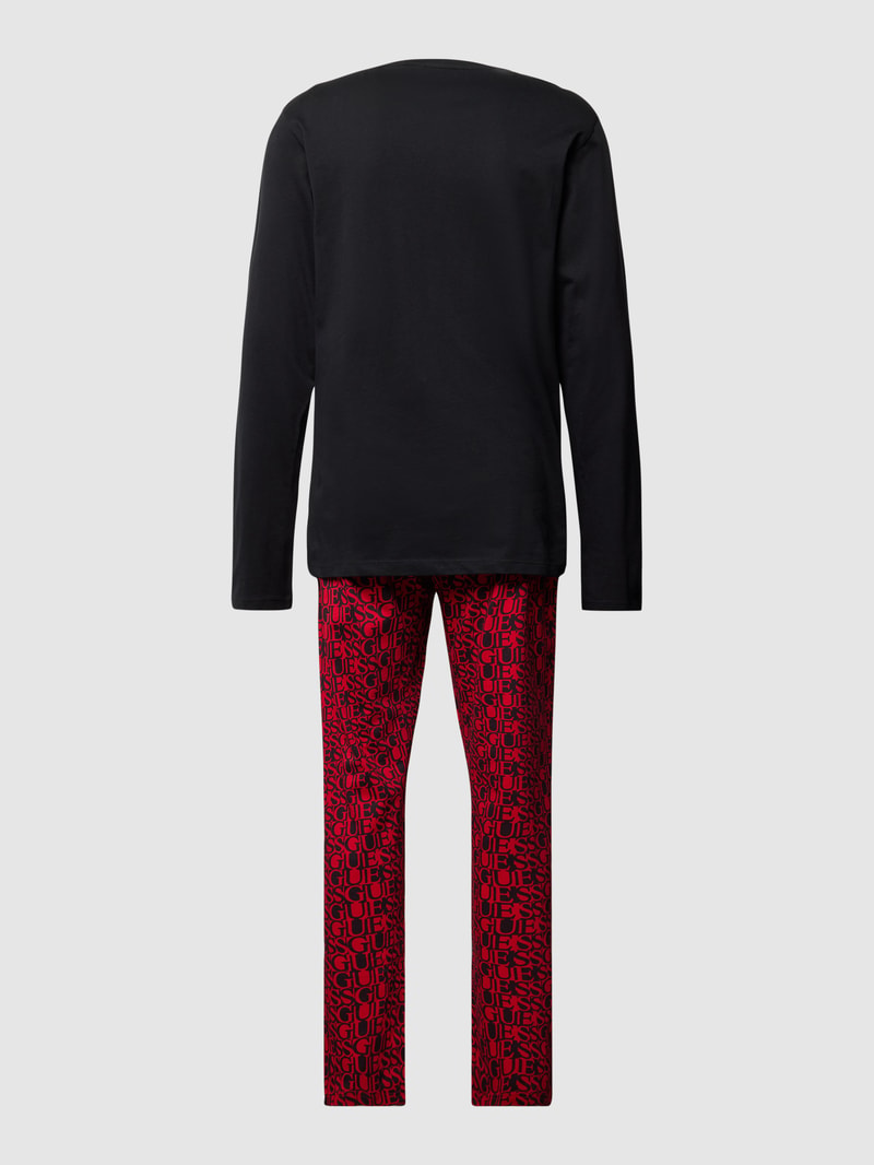 Pyjama mit Allover-Muster in rot