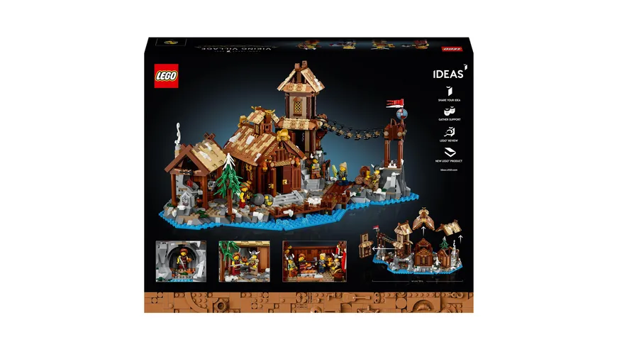 LEGO Ideas 21343 Wikingerdorf, Mittelalter-Modellbausatz für Erwachsene