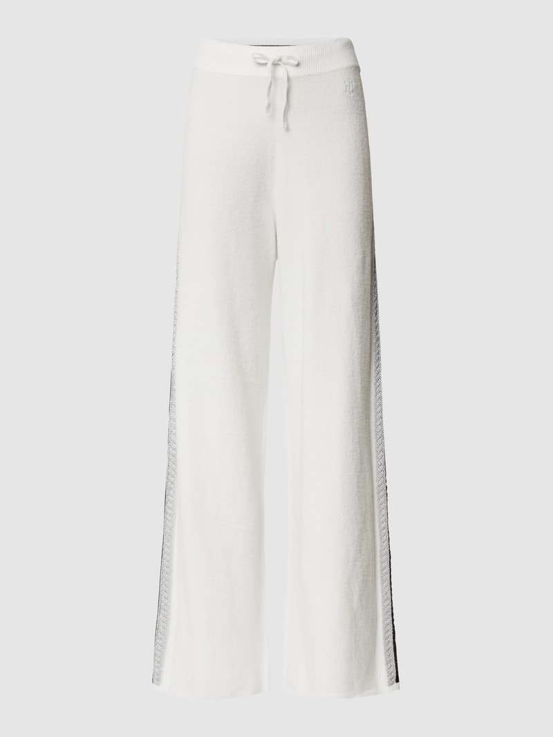 Flared Leg Hose mit Effektgarn in offwhite