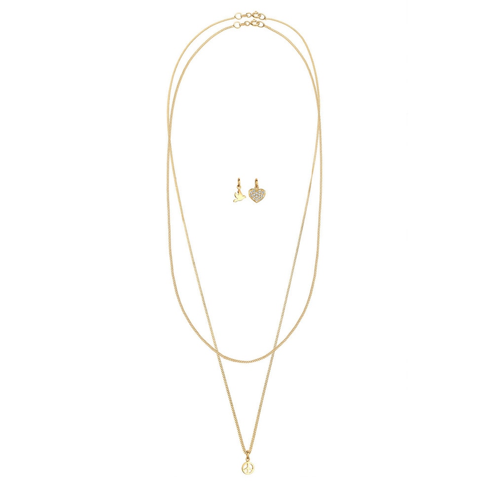 Elli Elli Collier Femme Coeur PigeonPaix Cristal - (925/1000) Argent collier