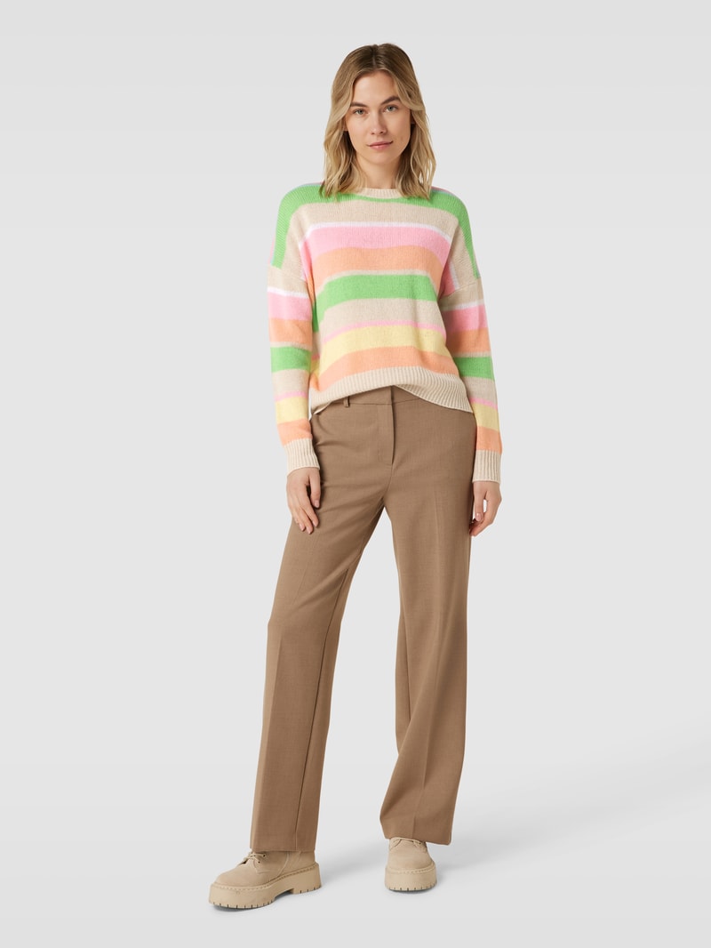 Strickpullover mit Streifenmuster in hellgrün