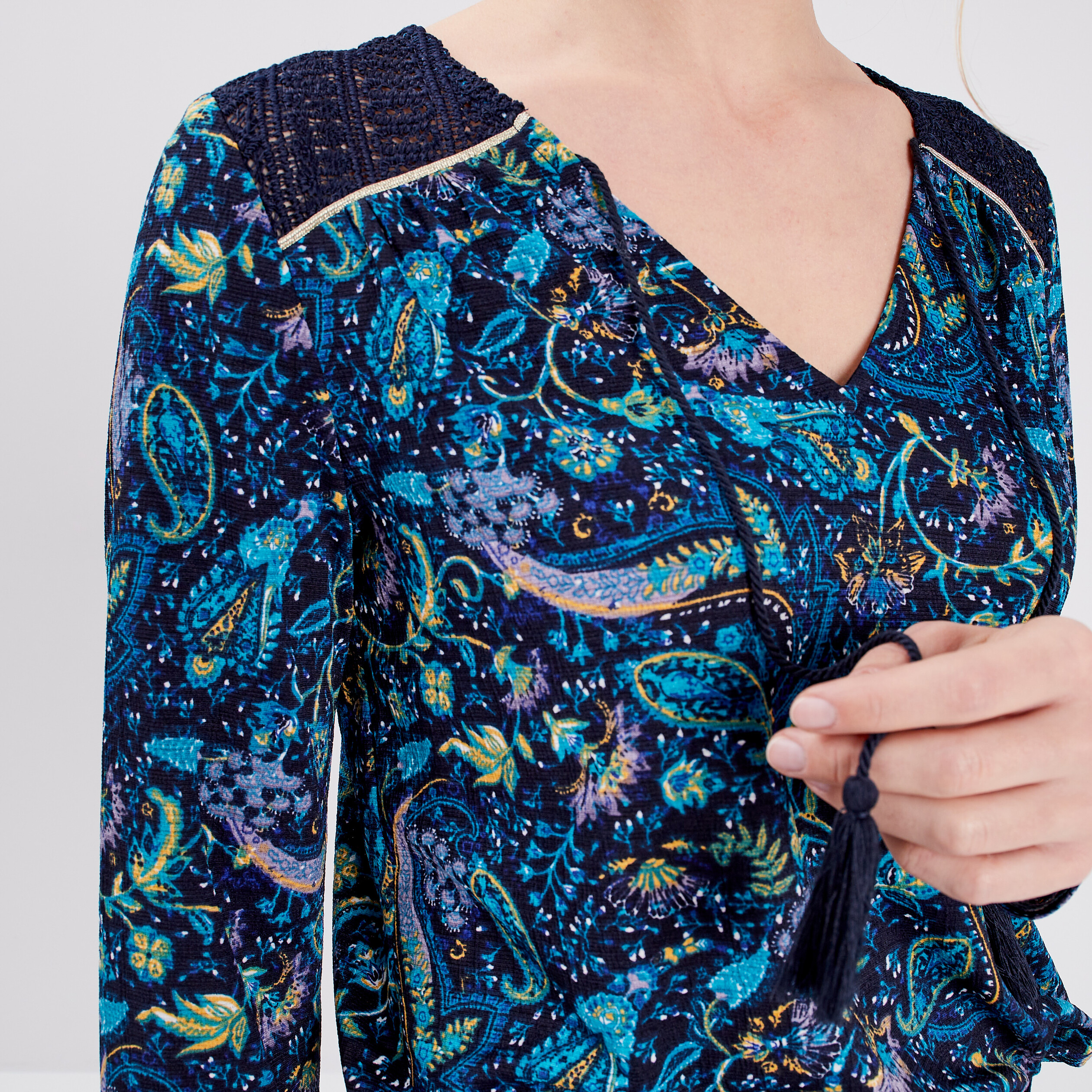 T-shirt manches longues bleu marine femme | La Halle