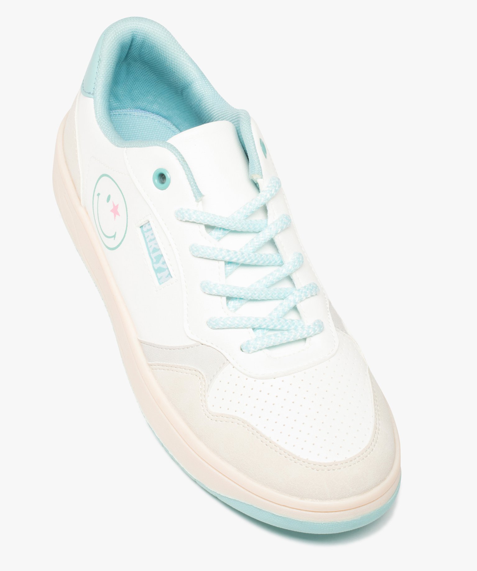 Tennis femme style rétro à lacets – Smiley World blanc | GEMO