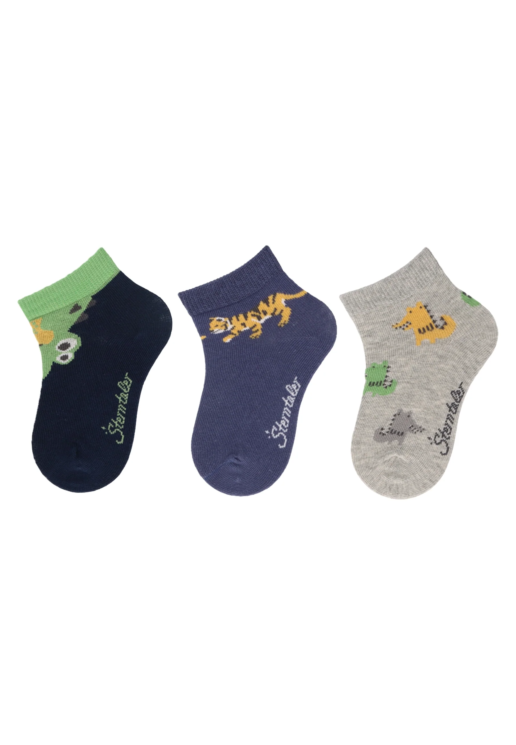 Socken im 3er Pack mit Motiv Tiere in versch. Farben