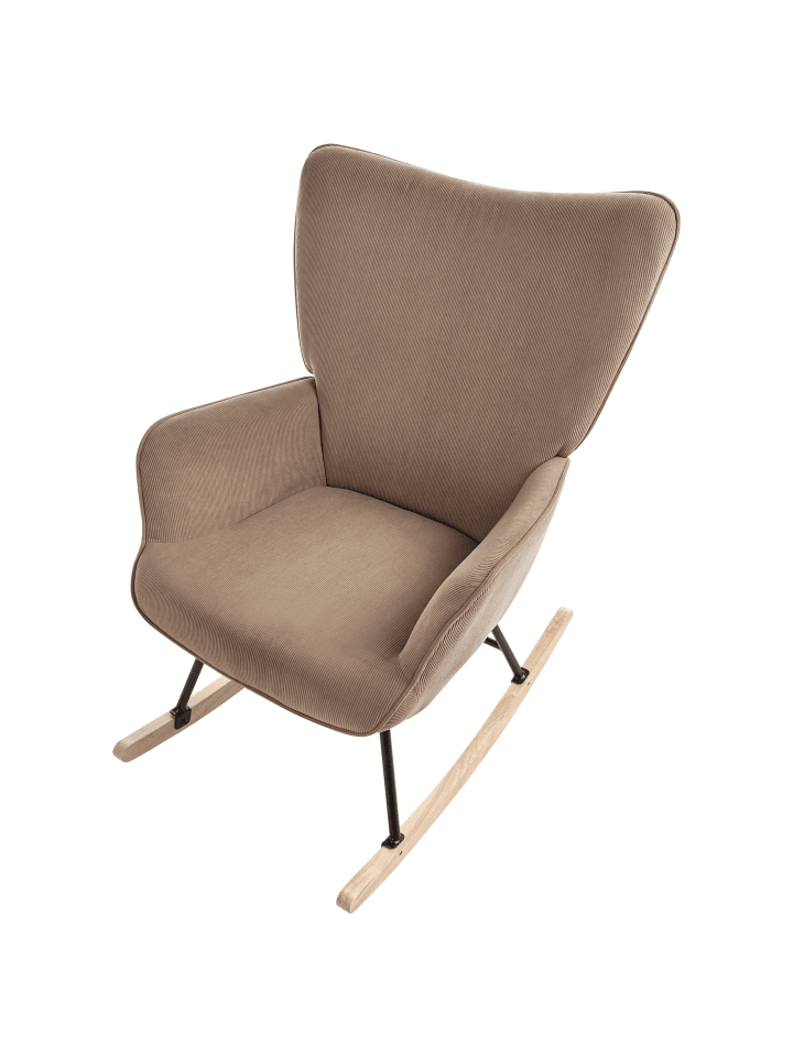 Beliani Schaukelsessel ARSET in Beige/Schwarz/Heller Holzfarbton günstig kaufen onesize