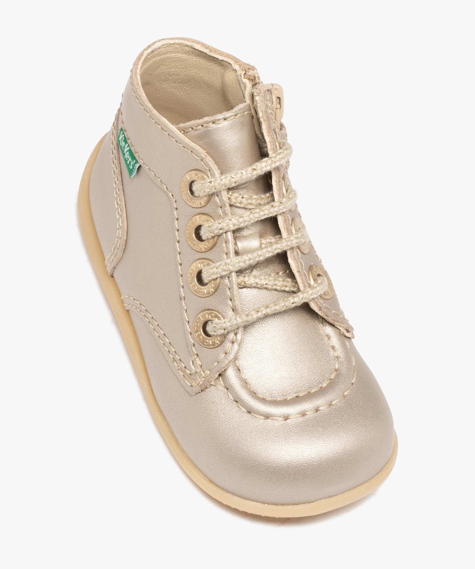 Chaussures premiers pas bébé fille en cuir imprimé fleuri... or | GEMO