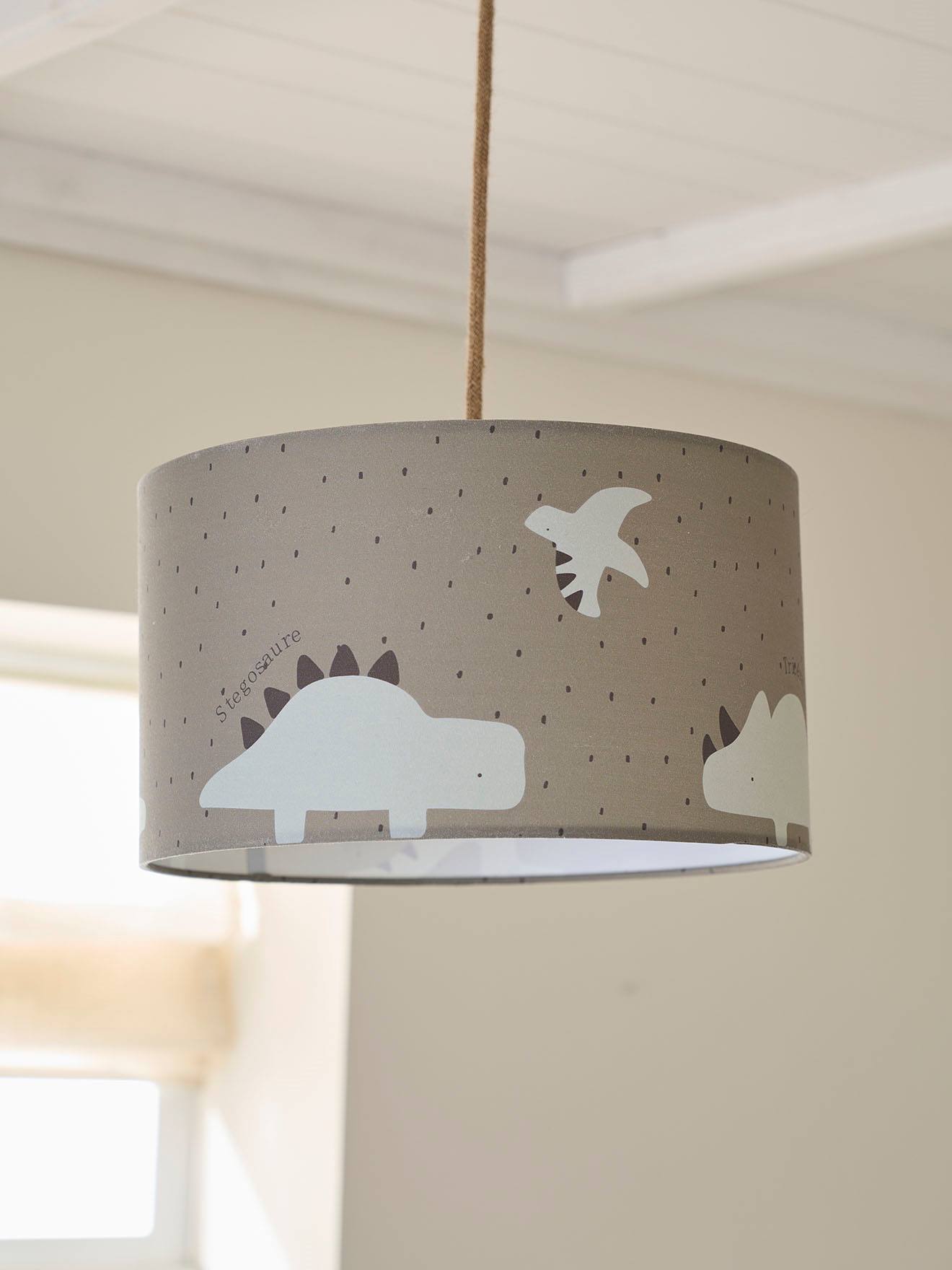 Vertbaudet Kinderzimmer Hängelampenschirm KLEINER DINO - khaki