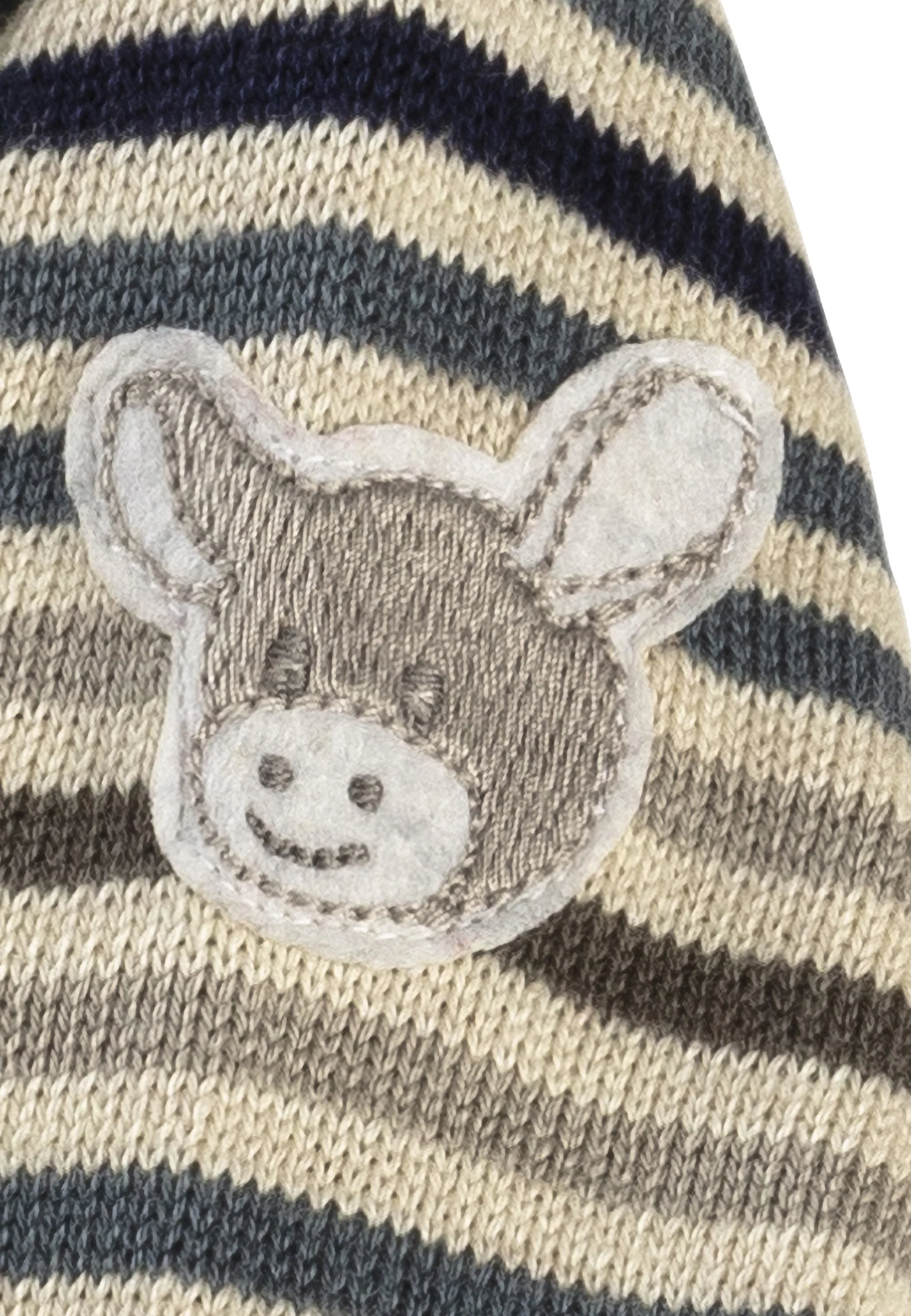 GOTS Strick Baby Strampler Einteiler in Graublau