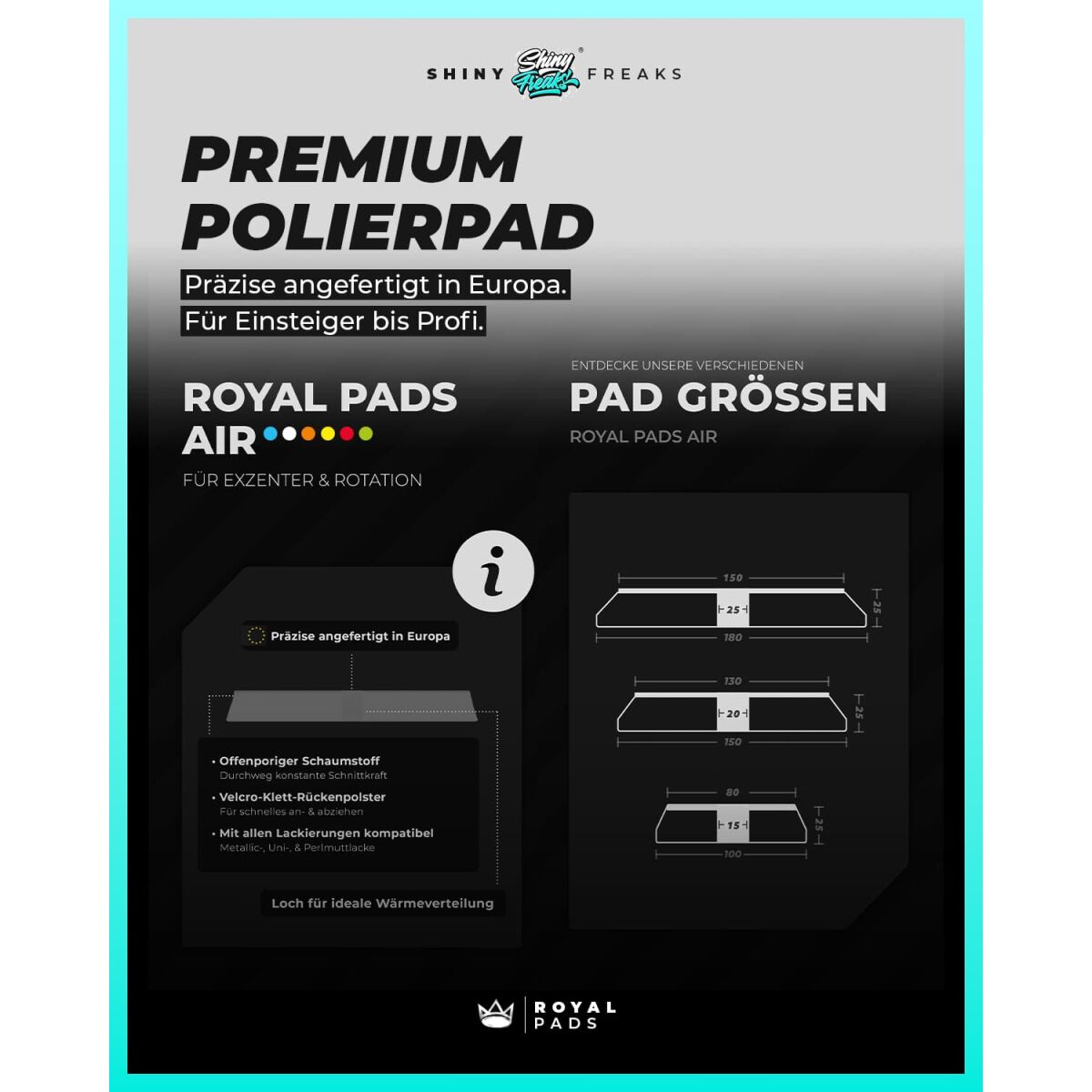 Royal Pads AIR | 5er-Pack | Härte-Mix Ø125mm